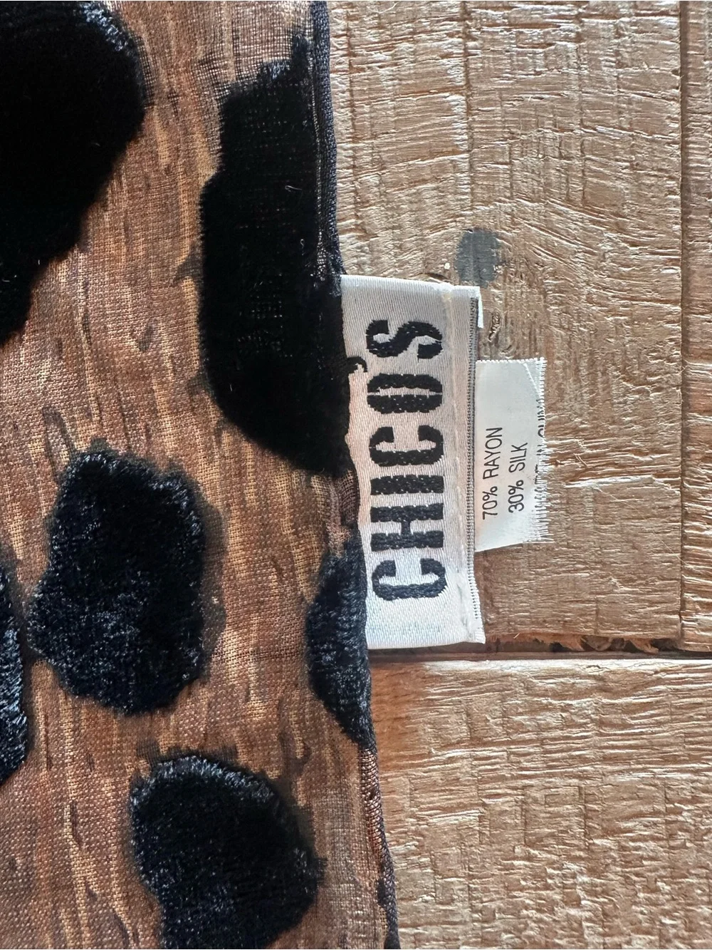 Chico's Leopard Velvet Scarf in Brown and Black
